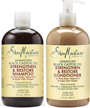 Shea Moisture Jamaican Castor Oil Shampoo & Conditioner Bundle Deal, SHEA MOISTURE, Beautizone UK