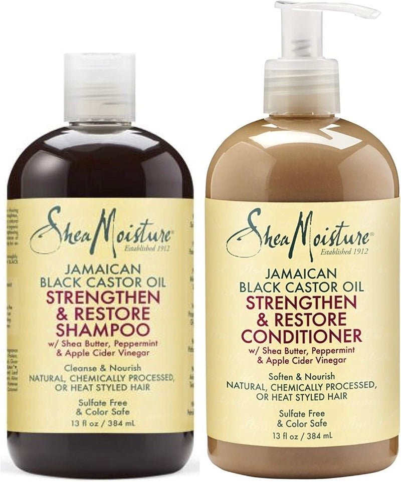 Shea Moisture Jamaican Castor Oil Shampoo & Conditioner Bundle Deal, SHEA MOISTURE, Beautizone UK