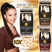 Smart Braid 10X PACK 28" Pre-Stretched l Pre-Plucked l Pre-Pulled Easy Braid Hair, Smart Braid, Beautizone UK