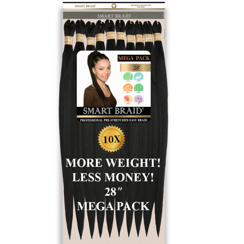 Smart Braid 10X PACK 28" Pre-Stretched l Pre-Plucked l Pre-Pulled Easy Braid Hair, Smart Braid, Beautizone UK