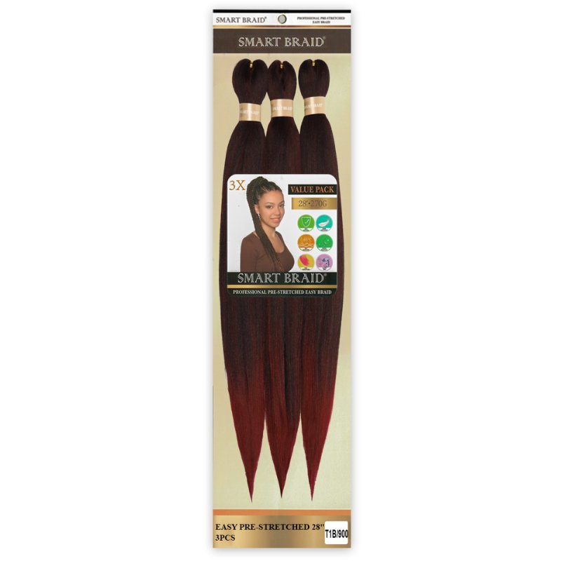Smart Braid 3X PACK 28" Pre-Stretched I Pre-Plucked l Pre-Pulled Easy Braid Hair, Smart Braid, Beautizone UK