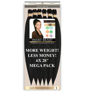Smart Braid 6X PACK 28" Pre-Stretched I Pre-Plucked l Pre-Pulled Easy Braid Hair, Smart Braid, Beautizone UK