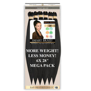 Smart Braid 6X PACK 28" Pre-Stretched I Pre-Plucked l Pre-Pulled Easy Braid Hair, Smart Braid, Beautizone UK
