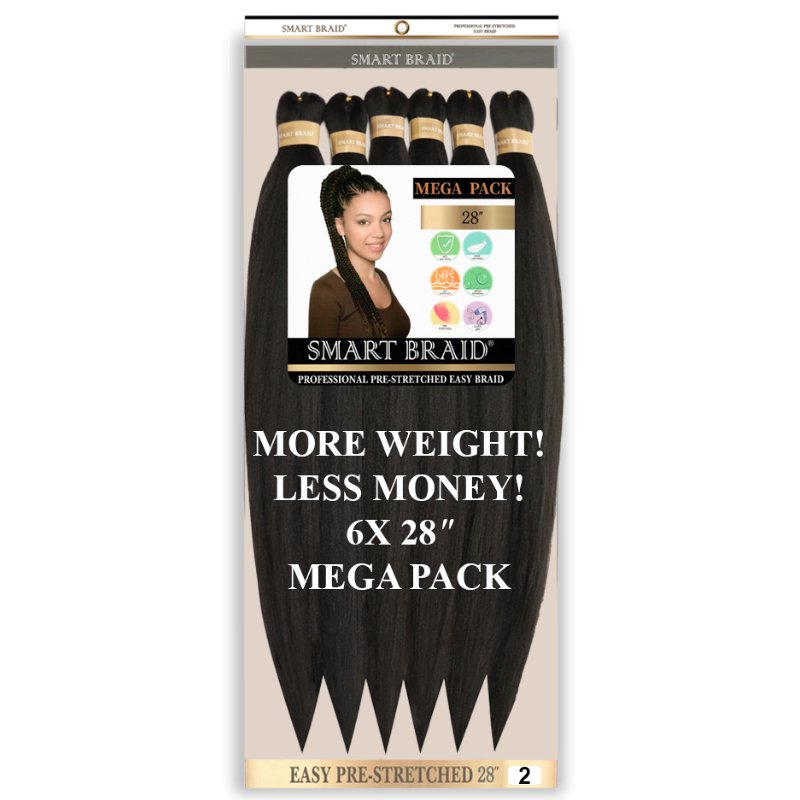 Smart Braid 6X PACK 28" Pre-Stretched I Pre-Plucked l Pre-Pulled Easy Braid Hair, Smart Braid, Beautizone UK