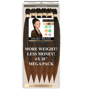 Smart Braid 6X PACK 28" Pre-Stretched I Pre-Plucked l Pre-Pulled Easy Braid Hair, Smart Braid, Beautizone UK