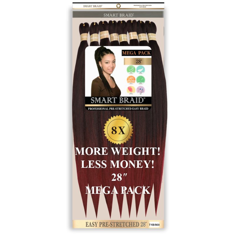 Smart Braid 8X PACK 28" Pre-Stretched l Pre-Plucked l Pre-Pulled Easy Braid Hair, Smart Braid, Beautizone UK
