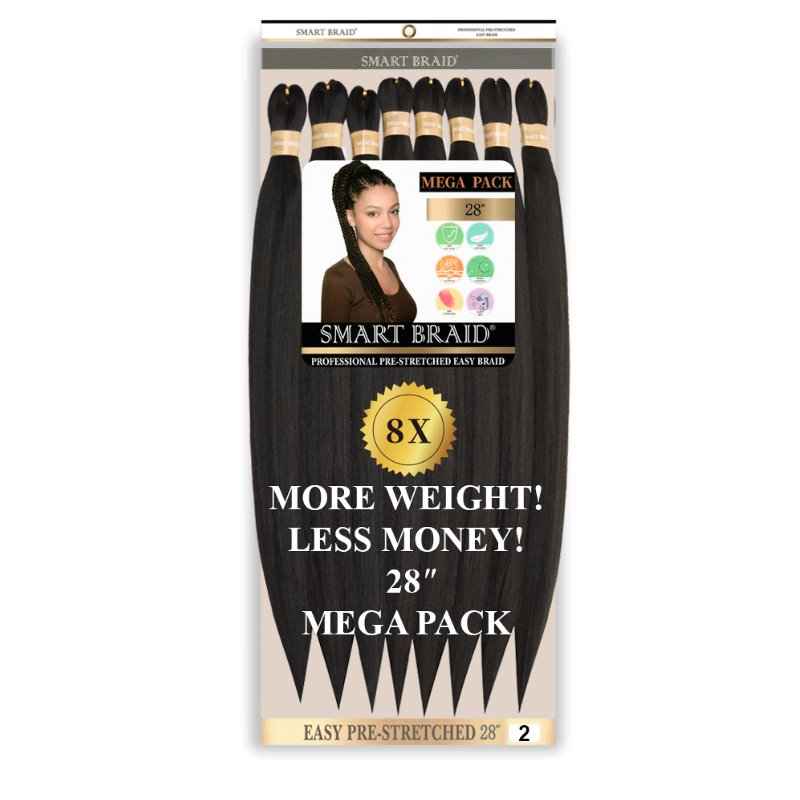 Smart Braid 8X PACK 28" Pre-Stretched l Pre-Plucked l Pre-Pulled Easy Braid Hair, Smart Braid, Beautizone UK