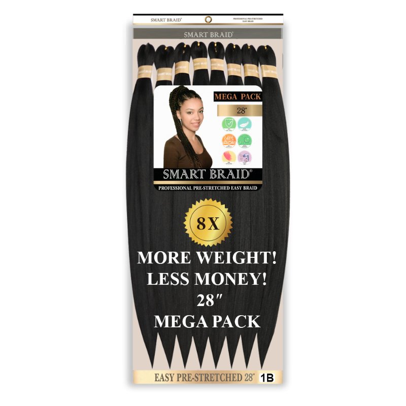 Smart Braid 8X PACK 28" Pre-Stretched l Pre-Plucked l Pre-Pulled Easy Braid Hair, Smart Braid, Beautizone UK