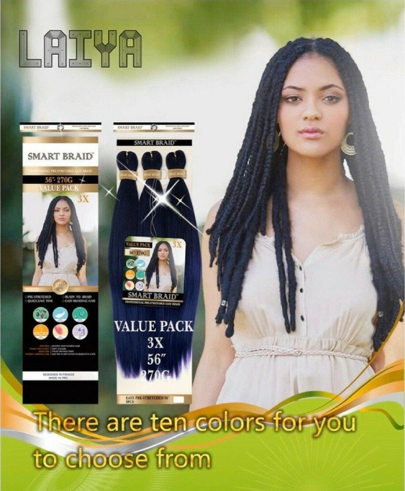 SMART BRAID Pre-Stretched I Pre-Plucked l Pre-Pulled Easy Braid Hair - 3 PACK 28", Smart Braid, Beautizone UK