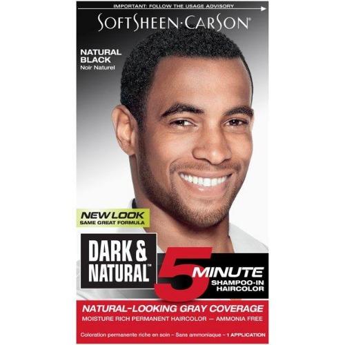 Softsheen-Carson Dark and Natural 5 Minute Shampoo In Permanent Men's Hair Color, Natural Black, Softsheen-Carson, Beautizone UK