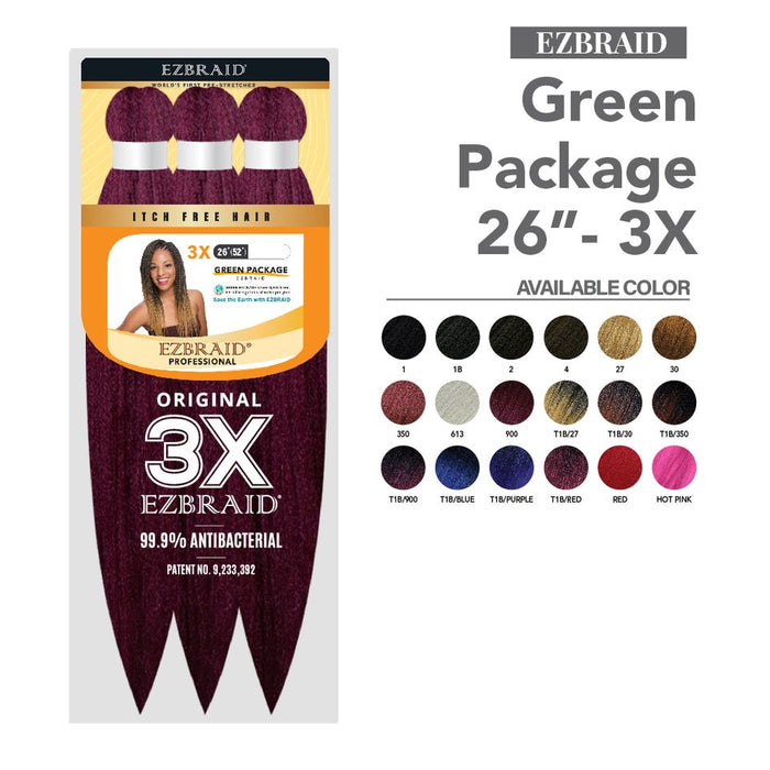 Spetra EZ Braid 26"- 3X Pack Pre-Stretched Braiding Hair Solution, Spetra, Beautizone UK