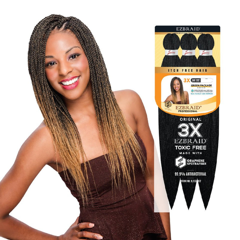 Spetra EZ Braid 36" - 3X Value Pack Pre Stretched Braiding Hair, Spetra, Beautizone UK
