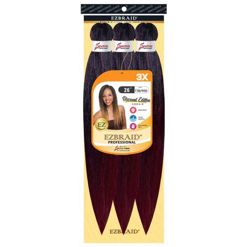 Spetra Spectra Ez Braid 26"- 3 Pack Pre-Stretched Braiding Hair Solution, Spectra, Beautizone UK