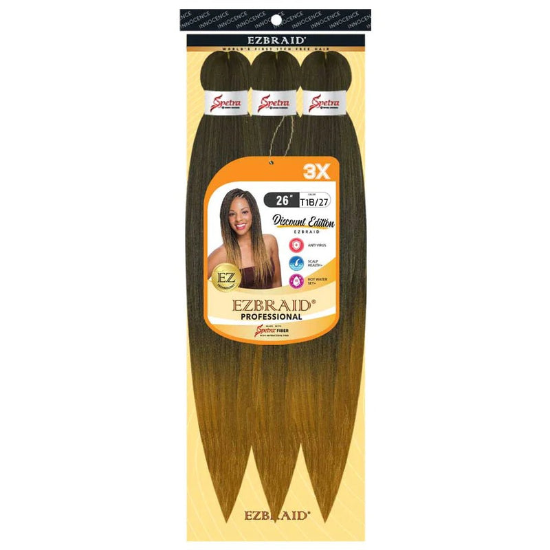 Spetra Spectra Ez Braid 26"- 3 Pack Pre-Stretched Braiding Hair Solution, Spectra, Beautizone UK