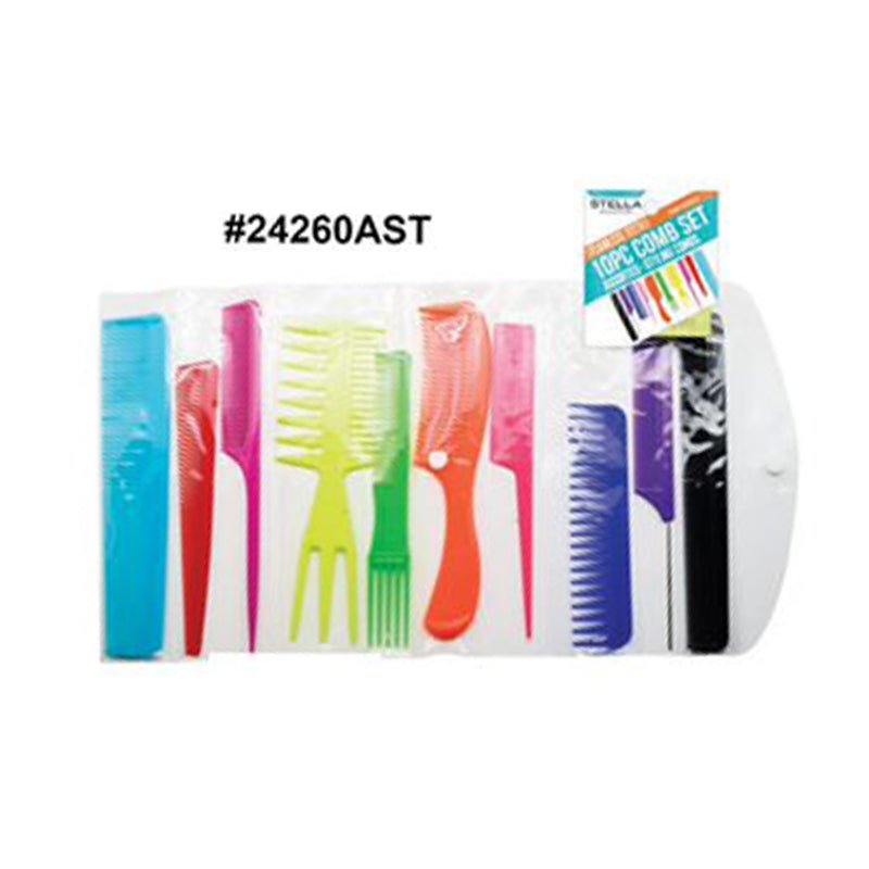 Stella 10 Pieces Combs Set #24260AST, combo set, Beautizone UK