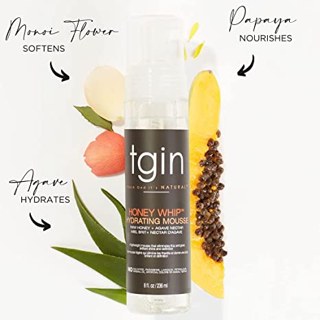 Tgin Honey Whip Hydrating Mousse For Natural Hair - Dry Hair - Curly Hair - Damaged Hair 236ml, TGIN, Beautizone UK