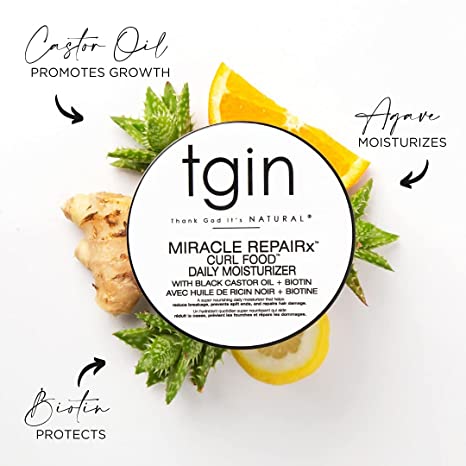 tgin Miracle RepaiRx Curl Food Daily Moisturizer For Damaged Hair - Repair - Protect - Restore - 340g, TGIN, Beautizone UK