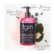 tgin Rose Water Defining Styling Gel for Natural hair - Curls - Waves - Low porosity hair - Fine hair 13OZ, TGIN, Beautizone UK
