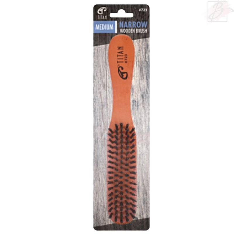Titan Wooden Narrow Brush Medium #723, Titan, Beautizone UK